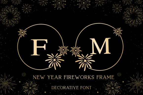 New Year Fireworks Frame: A Designer’s Take on Premium Decorative Fonts