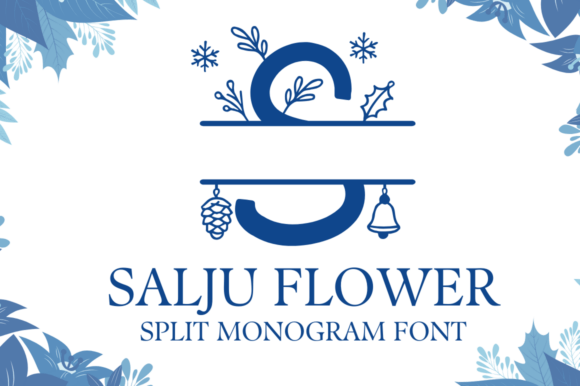 Salju Flower Split Monogram: A Winter Font for Polished Brand Identity